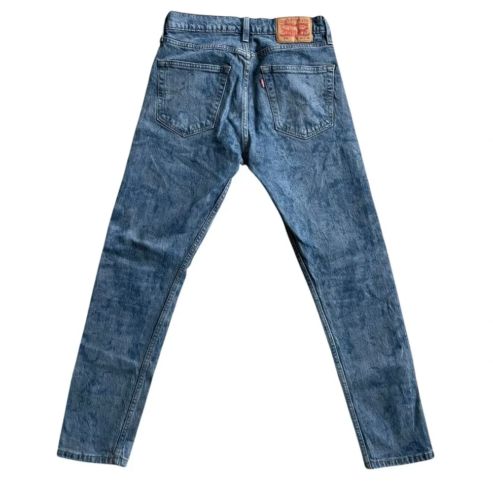 Levis 512 Jeans Mens 29 Blue Denim Slim Fit Leg Acid Wash Measured 29x30